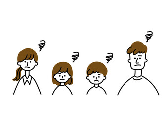 不満な家族　バストアップ