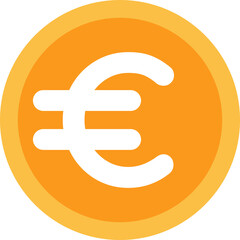 International flat icon of euro currency
