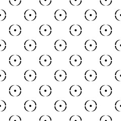 Fototapeta premium Seamless circles, curves pattern. Rounds ornament. Dots image. Tribal backdrop. Dotted background. Polka dot motif. Ethnic textile print, digital folk design, abstract wallpaper. Geometric vector.