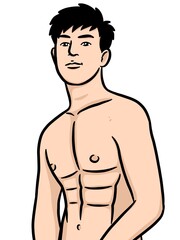 Fototapeta premium cartoon cute man on white background