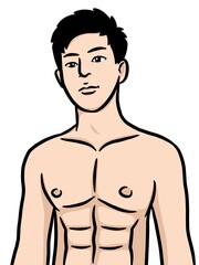 Fototapeta premium cartoon cute man on white background