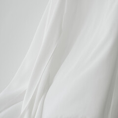Naklejka na ściany i meble Flowing white curtain motion textured background