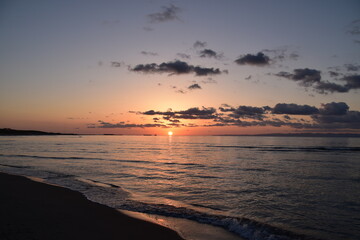 Sunset at the beach in Niigata, Japan