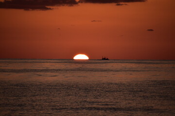 Sunset at the beach in Niigata, Japan