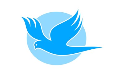 Blue bird illustration vector icon
