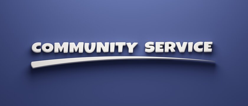 Community Service Headline Writing. 3D Render Illustration banner