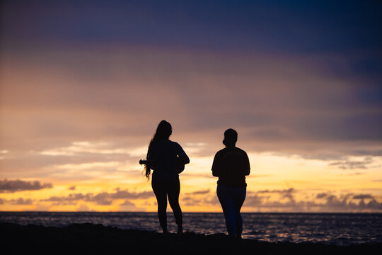 Silhouette on the beach