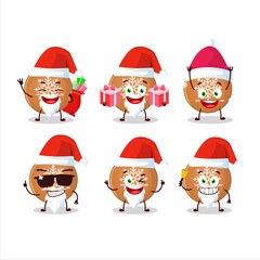 Obraz na płótnie Canvas Santa Claus emoticons with christmas ball cookies cartoon character