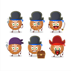 Cartoon character of christmas ball cookies with various pirates emoticons