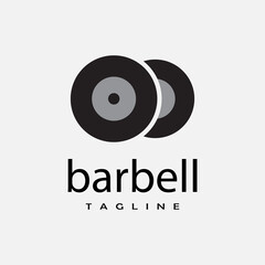 modern barbell logo icon. vector