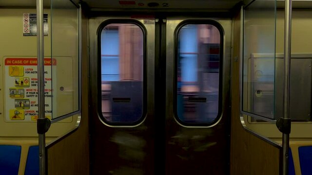 Subway Pulling Out Of Station POV Chicago Loop
