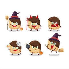 Halloween expression emoticons with cartoon character of chocolate slime cookies