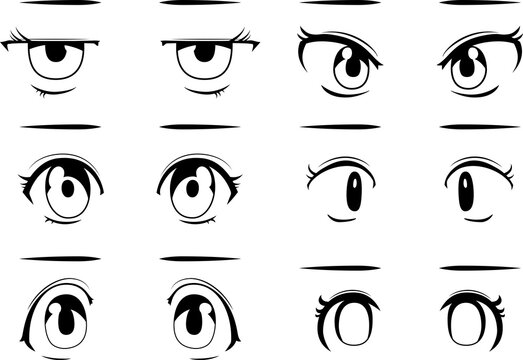 Monochrome Cute anime-style eyes in normal times