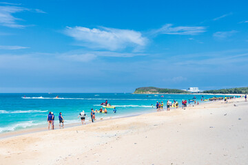 Fototapeta na wymiar Jibei Island is the most beautiful beach island in summer in Penghu, Taiwan