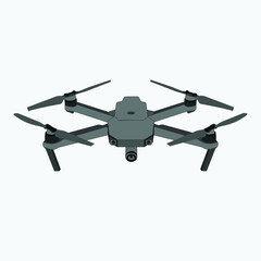 Fototapeta na wymiar Dark Grey Camera Drone quadcopter Flat Vector Design