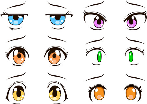 Cute anime-style eyes with a sad expression