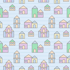 house seamless pattern background design vector