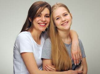 Portrait of daughter with mom.