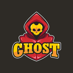 team ghost e-sport logo badge mascot vector