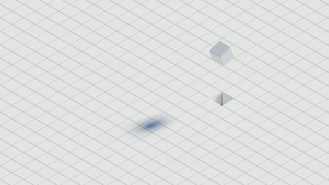 3d render of white background made of stack of cubes with central wave. Technology simple concept.