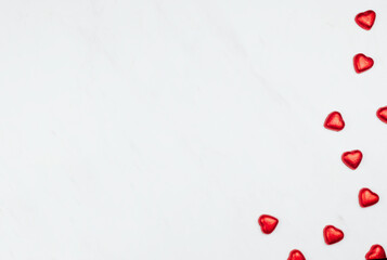 Fototapeta na wymiar Red chocolate hearts