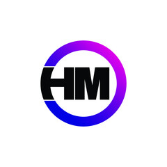 Letter HM circle logo design vector