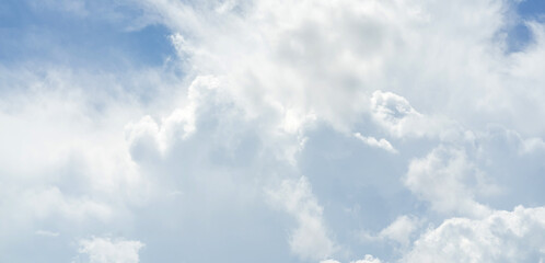 Beautiful sky with white clouds pattern background. Sky and clouds in daylight. Natural abstract background.