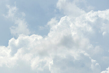 Beautiful sky with white clouds pattern background. Sky and clouds in daylight.