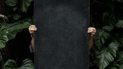 Nature concept blackboard mockup