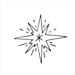 Set of winter doodles with lettering