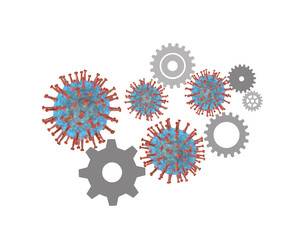 Concept image for Covid-19 impact on industry or Vaccine production
