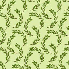 Naklejka na ściany i meble Seamless background with olive leaves. Ideal for printing on fabric or paper.