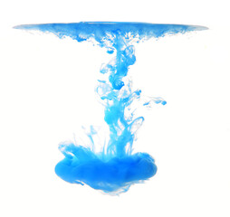 blue ink in water