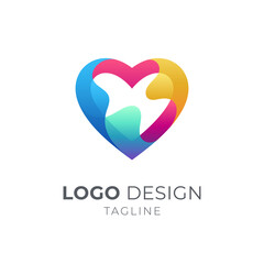 Abstract heart/love logo with gradient vibrant color