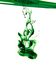 green ink in water