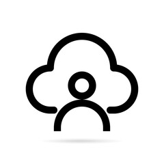 Cloud storage icon. Cloud computing in line icon style. Vector.