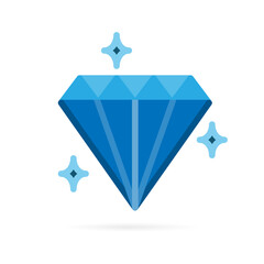 Diamond icon. Prize emblem symbol on white background. Vector.