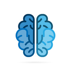 Brain icon. Intelligent idea and thinking symbol on white background. Vector.