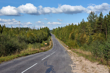 Asphalt road in the countryside
