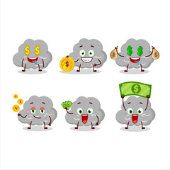 Dark cloud cartoon character with cute emoticon bring money