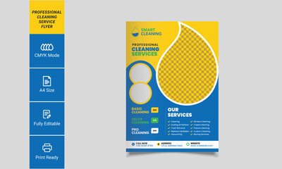 Cleaning service flyer template for company purpose