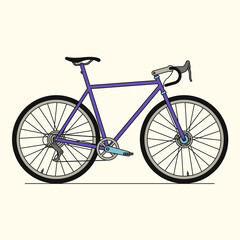 Fototapeta na wymiar Vector illustration of sport bike, outline icon, white background.