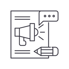 Fototapeta premium Selling text icon, linear isolated illustration, thin line vector, web design sign, outline concept symbol with editable stroke on white background.