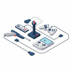 Video game console. gamepad vector isometric illustration. © Pavel