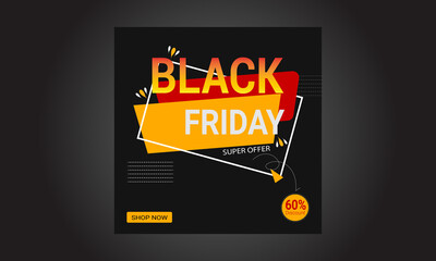 Black Friday Celebration Offer Poster on Online Shopping