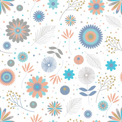 Seamless Flower Pattern Design for Textile and Fabric Print