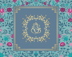 Ganesha, wedding card, royal Rajasthan, India	