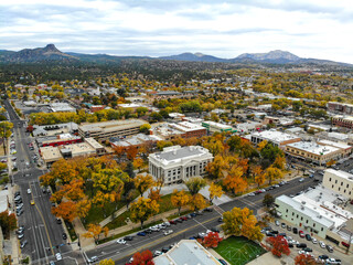 Aerial View of Downtown Prescott - obrazy, fototapety, plakaty