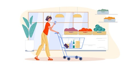 Cartoon flat character surfing internet outdoor - web chat,social networking service,online education,messenger communication,freelance remote work concept