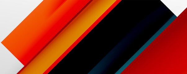 Geometric abstract backgrounds with shadow lines, modern forms, rectangles, squares and fluid gradients. Bright colorful stripes cool backdrops